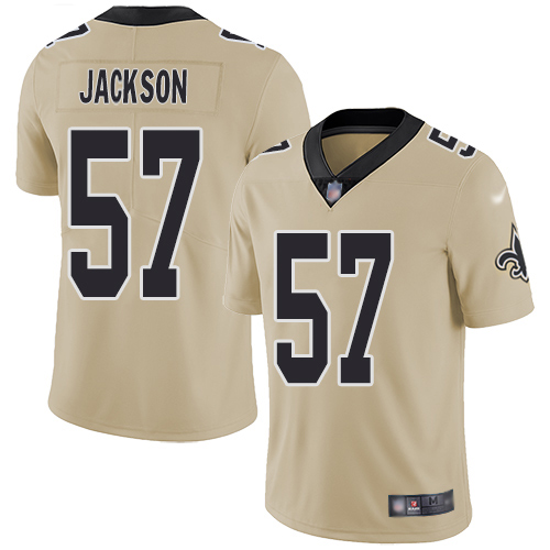 Men New Orleans Saints Limited Gold Rickey Jackson Jersey NFL Football #57 Inverted Legend Jersey->new orleans saints->NFL Jersey